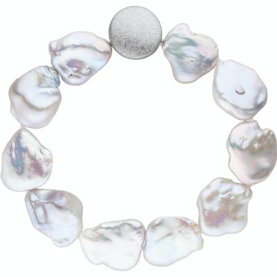 Pearl bracelet Keshi - freshwater keshi white