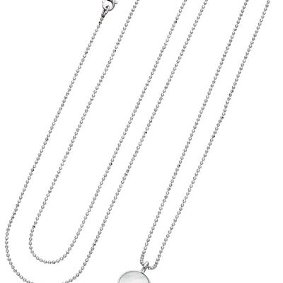Collier avec pendentif perle 90 cm argent - blanc baroque d'eau douce
