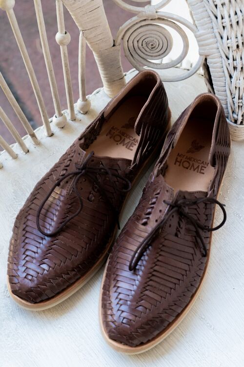 Handgefertigte Leder Huarache Sandalen für Herren | Braun & Schnürsenkel
