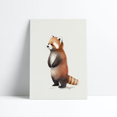 POSTER 30X40-Baby Panda Rosso