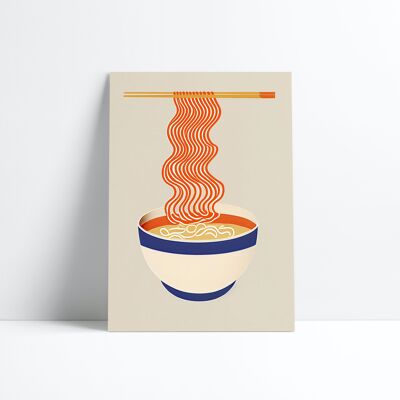 POSTER 30X40-Ramen-Nudeln - Beiger Hintergrund