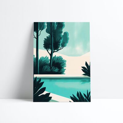 POSTER 30X40-By the pool - Winter
