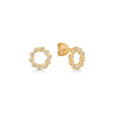 Penny ear stud Gold-plated