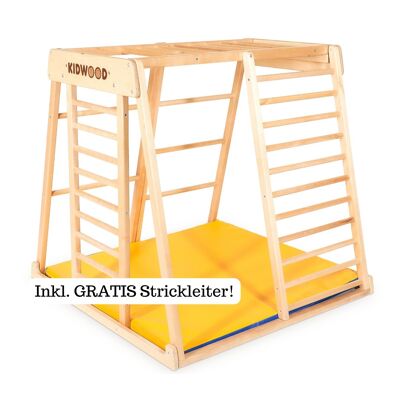 KIDWOOD struttura per arrampicata razzo originale, attrezzatura per la camera dei bambini, giocattoli in legno, torre per arrampicata per bambini