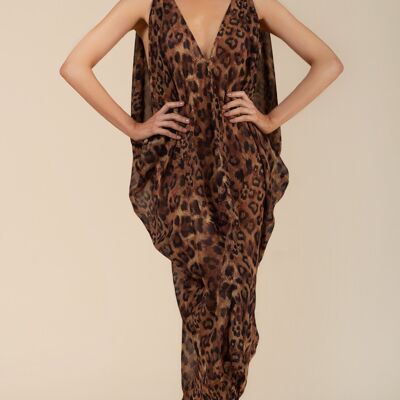 Maya 2-in-1 Kaftan Dress Leopard