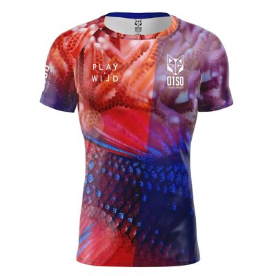 T-shirt de padel à manches courtes pour homme corail