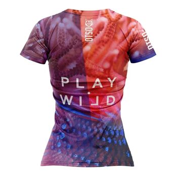 T-shirt de padel à manches courtes pour femme corail 2