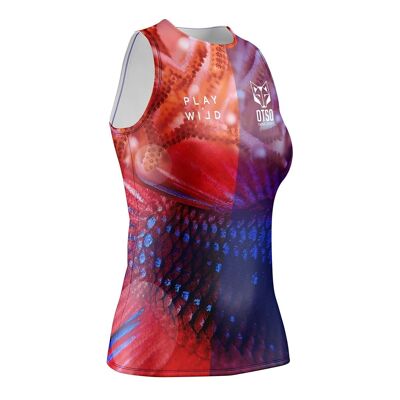 Camiseta de Padel Sin Mangas Mujer Coral