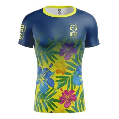 T-shirt à manches courtes pour hommes Floral Bleu