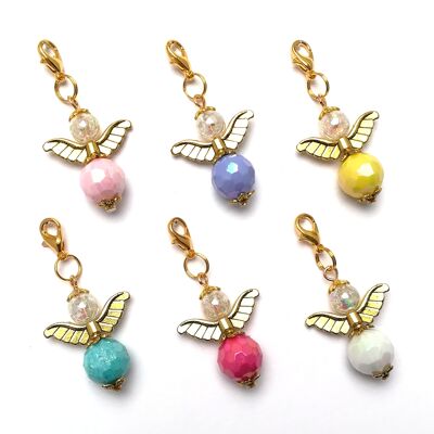 Guardian Angel "Ava" keychains, set of 6, gold tone