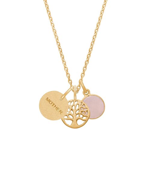 Mother necklace with Tree of Life and Cat pendant - 54 cm