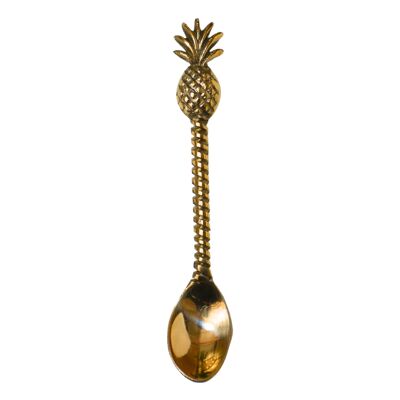 Cucchiaio d'oro - Tropicale - Oro - Boemo - Cucchiaio in ottone ananas - Scimmia hippie