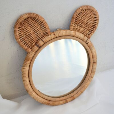Mirror - Bear Rattan - Nursery - Kids room - Childen Wall Decor - The Rattan Bear Mirror – Hippie Monkey