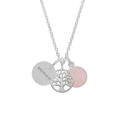 Mother necklace with Tree of Life and Cat pendant - II -  44 cm