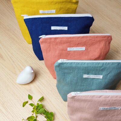 Linen toiletry bag