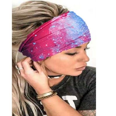 Fascia per capelli larga sportiva stampata semplice
