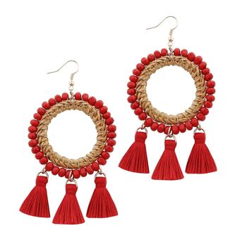 Boucles d'oreilles colorées à franges Boho 2