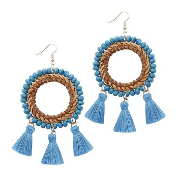 Boucles d'oreilles colorées à franges Boho 6