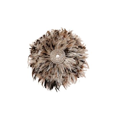 Juju Hat - Round Wall Decor - Brown Feathers Shells - Bohemian - The Juju - Brown - S - Hippie Monkey