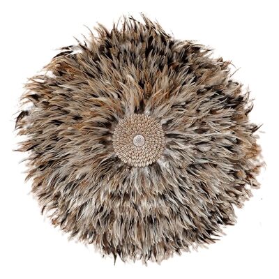 Juju Hat - Round Wall Decor - Brown Feathers Shells - Bohemian - The Juju - Brown - XL - Hippie Monkey