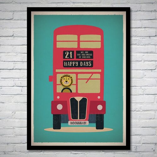 London Bus Retro Nursery Print_02