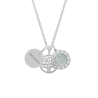 Mother necklace with Tree of Life and Daisy pendant  - II -  44 cm