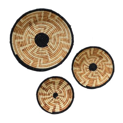 Wall Decor - Round - Bohemian - Hand Made - The Ubud Baskets – Set of 3 – Hippie Monkey