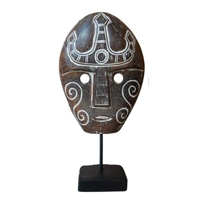 Wooden Mask - Brown - Bali - The Ubud Mask on Stand - Hippie Monkey