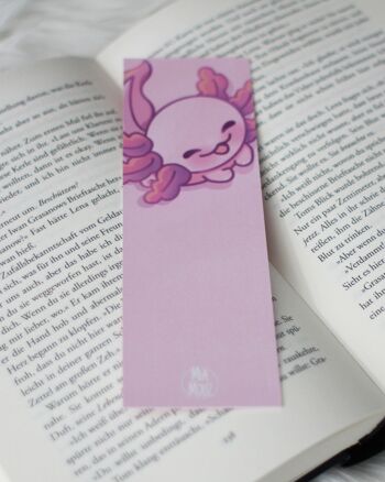 Signet Axolotl | J'aime beaucoup les livres | Accessoires de lecture roses et bleus | Coins pointus et arrondis | miamouz 7