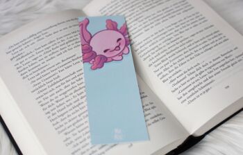 Signet Axolotl | J'aime beaucoup les livres | Accessoires de lecture roses et bleus | Coins pointus et arrondis | miamouz 9