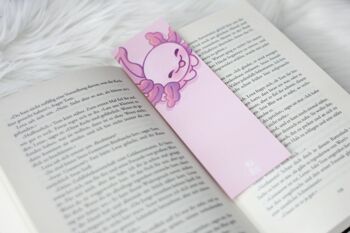 Signet Axolotl | J'aime beaucoup les livres | Accessoires de lecture roses et bleus | Coins pointus et arrondis | miamouz 10