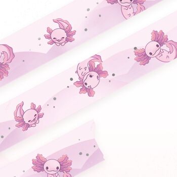 Ruban Washi Axolotl | Rouleau de 10 m x 15 mm | Ruban de masquage d'artiste | Ruban de planificateur décoratif | Papeterie de journal de calendrier Kawaii | miamouz 3