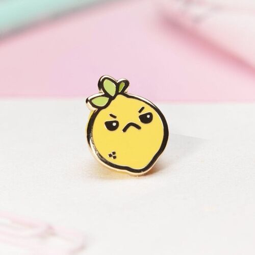 Bitter Lemon | Fruity Collectors Hard Enamel Pin Badge | Kawaii Aesthetic Birthday Gift for Her | Christmas Present for Him | Miamouz