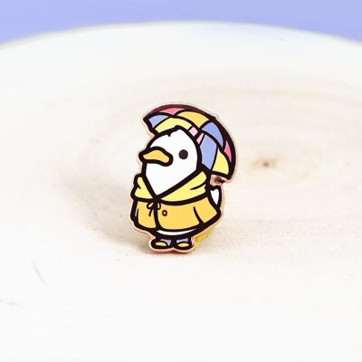 Pato en pin esmaltado impermeable | Pin de esmalte duro lindo aventurero | Arte Patito | Regalo de cumpleaños estético Kawaii | regalo de Navidad