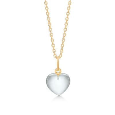 Stone heart pendant white quartz Gold-plated