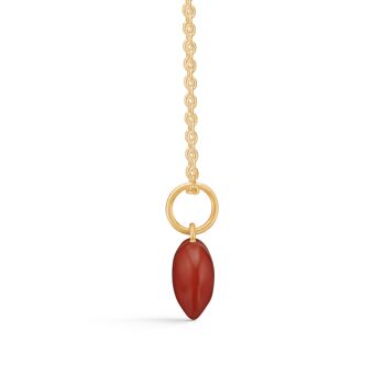 Pendentif coeur pierre onyx rouge Plaqué Or 2