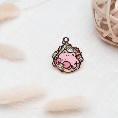 Cute Flowery Crab Pin  | Summer Collectors Hard Enamel Pin Badge | Kawaii Aesthetic Birthday Gift for Her | Christmas Present
