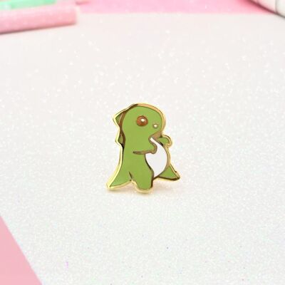 dinosaurio verde | Pin de esmalte duro T-Rex | Pin de esmalte duro para coleccionistas | Regalo de cumpleaños estético Kawaii para ella | regalo de Navidad