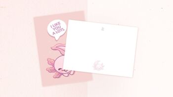Je t'aime beaucoup | Carte postale A6 Axolotl | Carte de voeux | Décoration d'intérieur | art mural | miamouz 4