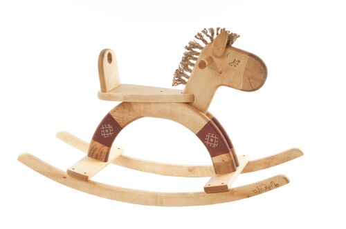 Wooden Rocking Horse Barn Red
