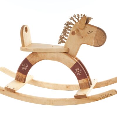 Wooden Rocking Horse Barn Red