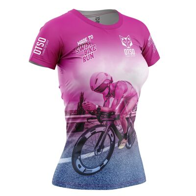 T-shirt donna da nuoto, bici da corsa, maniche corte