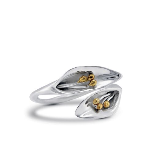 Adjustable Sterling Silver Calla Lily Ring