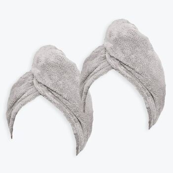 Lot de 2 serviettes pour cheveux - 100 % coton 15