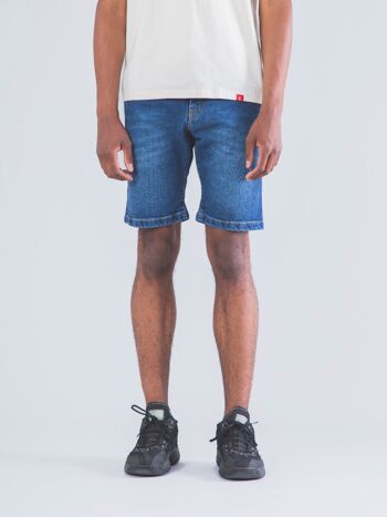 SHORT EN JEAN HOMME JAY VINTAGE BLEU FONCÉ 1