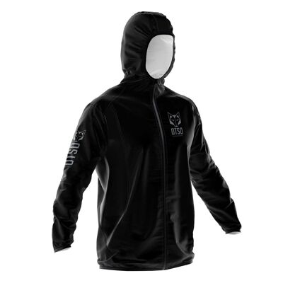 Waterproof Windbreaker Unisex Full Black