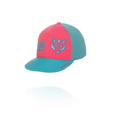 Snapback-Kappe in Neonrosa und Hellblau