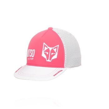 Casquette snapback rose fluo et blanche 2