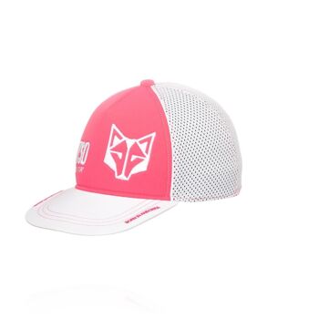 Casquette snapback rose fluo et blanche 3