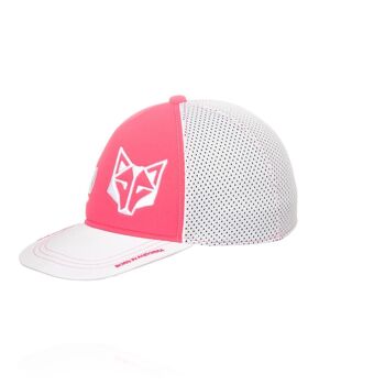 Casquette snapback rose fluo et blanche 4